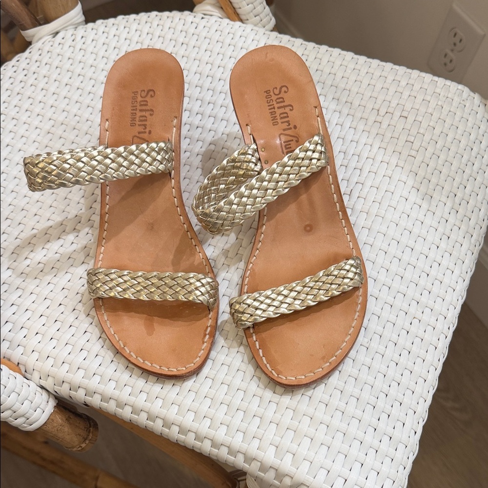 Safari Gold Women's Braided Heels